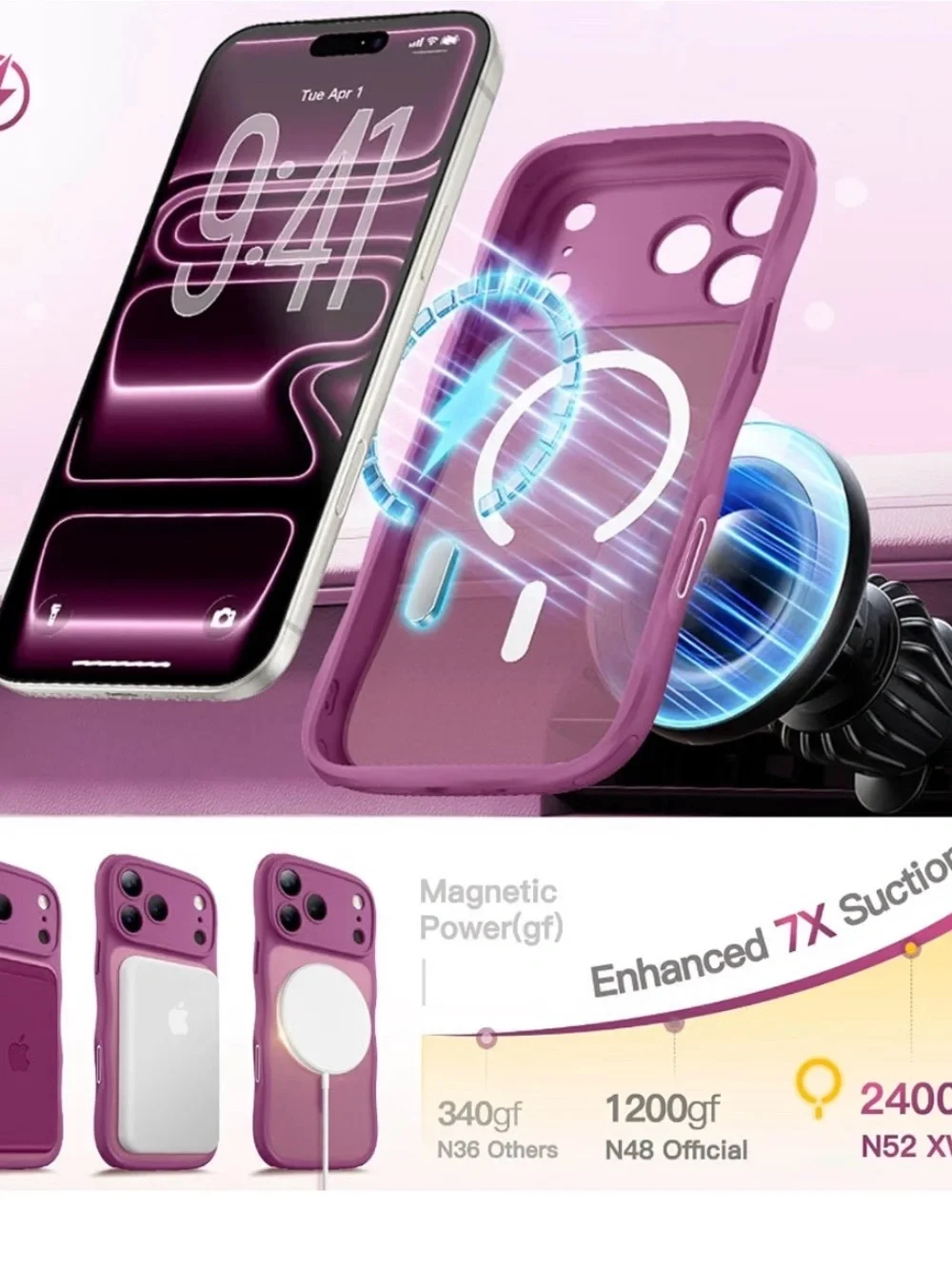 I phone 17 Pro Max case compatible with magsafe burgundy NEW